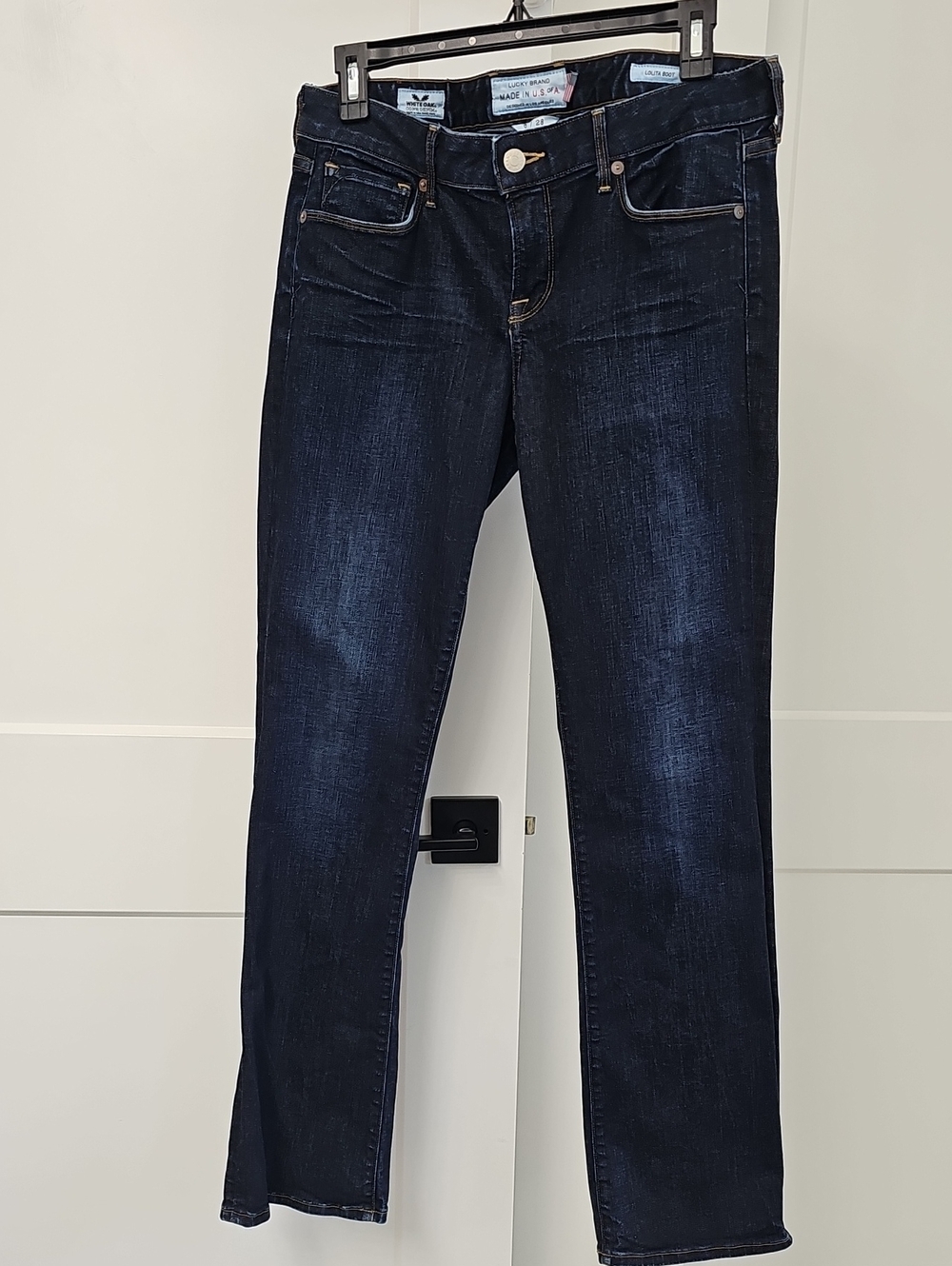 Lucky Brand Dark Indigo Slight Fade, Boot Cut, Low Rise Skinny Jeans Size 6 Nwot